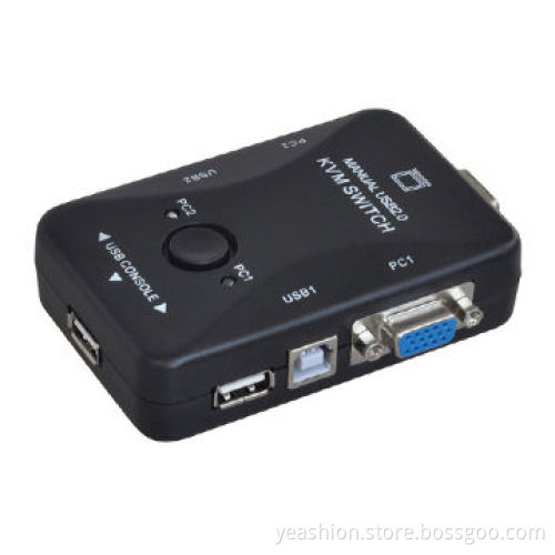 2-port USB Manual KVM Switches with 2PCS KVM Cable
